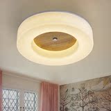 北欧实木卧室吸顶灯现代简约LED创意圆形简约日式木艺客厅吸顶灯