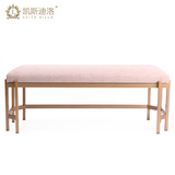 欧式长凳创意简约沙发凳子布艺换鞋凳现代时尚铁艺梳妆床尾凳美式