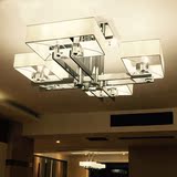 品源8头方形灯罩客厅吸顶灯具长方形灯罩LED餐厅不锈钢6头吊灯饰