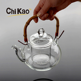 玻璃竹提梁壶耐高温茶壶过滤烧水壶煮茶壶大容量花茶壶功夫茶具