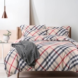 2016新品美式宜家简约风全纯棉四件套床上用品 1.8 2米床条纹格子