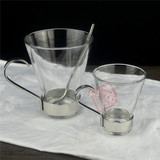 意大利进口欧式透明玻璃咖啡杯简约个性耐热茶杯家用牛奶杯子带勺