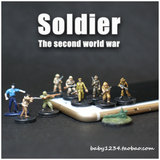 正版1比200极小二战兵人模型玩具 微景观沙盘军事人物摆件 做工细