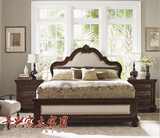 开兴高端定制家具 美式实木头层牛皮软包双人床1.5 1.8米软靠床
