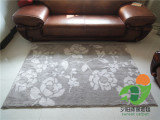 外贸出口德国原单花朵地毯欧式卡其色地毯客厅超细纤维地毯床前毯