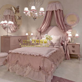 儿童床女孩房布艺软床单人床粉色套房家具定制韩式公主床创意小床