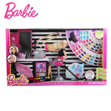 正品BARBIE芭比娃娃女孩玩具礼物套装芭比缤纷染发工作室DLH63