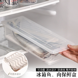 日本进口厨房塑料密封保鲜盒 长方形 鱼肉 冰箱防串味 大冷冻盒子