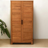 现代简约纯实木橡木衣柜北欧胡桃木色日式收纳卧室储物柜