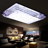 LED吸顶灯简约大气客厅灯长方形卧室灯温馨家用吊顶灯水晶灯具