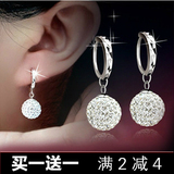 925纯银耳环水晶钻石简约日韩国长款女耳饰品百搭吊坠气质小耳坠
