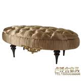 欧式真丝布艺床尾凳新古典奢华床前凳时尚换鞋凳实木雕花床榻定制