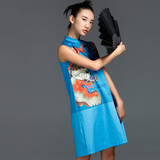 【芥末原创】遨游/中国风 中式立领无袖印花设计连衣裙女改良旗袍