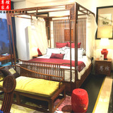 新中式架子床仿古双人床实木刺猬紫檀实木床现代简约苏梨京瓷家具