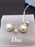 [代购] Dior耳钉 大小白色珍珠 两用耳钉