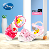 迪士尼童鞋女童凉鞋夏季2016新款品牌平底小童学生儿童公主沙滩鞋