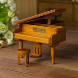 包邮木质三角钢琴音乐盒八音盒生日工艺品女生精品小礼品商务儿童