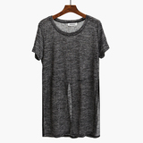 韩版2016新款中长款短袖t恤女装夏季bf风宽松上衣开叉半袖体恤潮