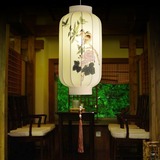 新中式布艺吊灯现代简约客厅手绘鸟笼吊灯仿古茶馆餐厅宫灯长灯笼