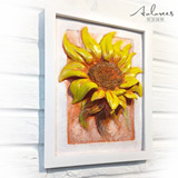 纯手工手绘现代简约欧式创意立体雕塑油画 礼物 植物花卉向日葵