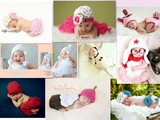 出租百天宝宝拍照服满月服装婴儿创意欧美毛线套餐装儿童摄影道具