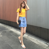 不起球显瘦韩版新款竖条纹纯色t恤女短袖韩范修身体恤夏季