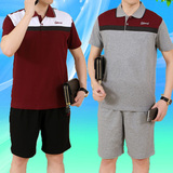 中老年运动套装男士 两件套40-50岁夏季父亲装短袖大码装胖爸爸装
