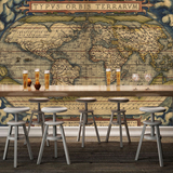 3D怀旧复古世界地图 大型壁画客厅餐厅沙发KTV酒吧背景墙纸壁纸