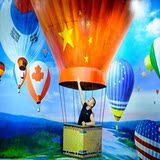魔幻3D画展地贴一体墙油画电脑设计数码手绘艺术馆 热气球HM