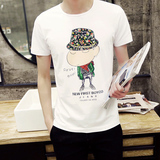 夏季日系时尚小清新蜡笔小新印花纯棉半袖韩版男士青年短袖T恤潮