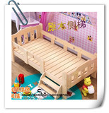 儿童床实木男孩女孩带护栏公主 婴儿床小孩儿童家具 单人床松木床