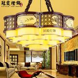 中国风实木祥云中式吊灯圆形餐厅古典酒店工程会所茶楼大厅灯具