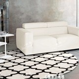 欧式现代简约时尚黑白色圆形地毯 客厅茶几沙发卧室转椅吊篮地垫