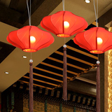 现代新仿古中式吊灯 酒店工程卧室茶楼客厅灯具古典布艺灯笼包邮