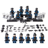 城市防爆特警人仔兵配件武器枪拼装积木儿童玩具军事部队特种兵男