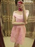2016新款，欧韩版绷带拼接欧根纱半裙，清新显瘦假两件拼接连衣裙