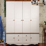 衣柜卧室家具整体板式衣柜四门木质大衣橱实木地中海衣柜欧式衣柜