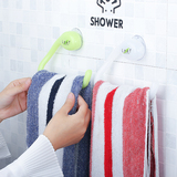 日本进口强力吸盘毛巾挂钩浴室毛巾架创意家居擦手抹布毛巾杆单杆