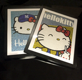 Hello Kitty镶钻卡通动漫画壁画儿童房卧室墙壁装饰成品现代风格