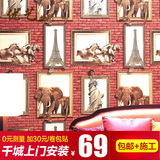 东南亚大象墙纸 立体3D仿真壁画壁纸 卧室床头客厅电视背景墙壁纸