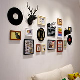 柒格子 美式实木照片墙 创意相框组合 客厅个性墙饰混搭大款 包邮