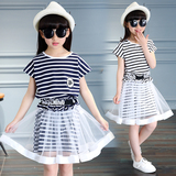 童装女夏装2016女童套装裙子两件套韩版中大童短袖连衣裙新款春装