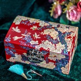 韩国螺钿漆器首饰盒木质公主贝壳复古珠宝饰品收纳盒欧式结婚礼物