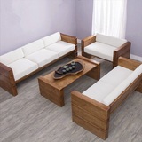 私人定制实木客厅沙发三人沙发组合现代中式简约沙发椅沙发几组装