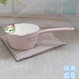 外销日本 1.1L 15cm 搪瓷宝宝辅食漏嘴单把柄奶锅 燃气电磁炉可用