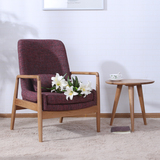 北欧单人实木沙发椅现代简约橡木家用创意阳台宜家休闲扶手电脑椅