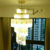 别墅小户型客厅灯跃层楼中楼水晶吊灯菠萝珠装饰灯旋转楼梯灯7850