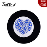 teatime 硅胶垫 印青花餐具垫 圆形加厚 茶壶垫 保护桌面隔热垫子
