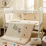 天鹅绒全棉婴童床上用品套件全棉新生儿床品七件套可拆洗婴儿床围