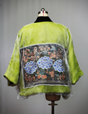 原创女装 文艺中式复古刺绣 欧根纱宽松大码长袖上衣外套 蝙蝠衫